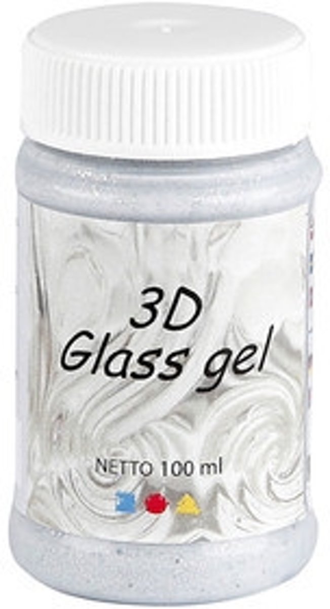 3D Glass Gel, zilver, glitter effect, 100ml [HOB-31734]